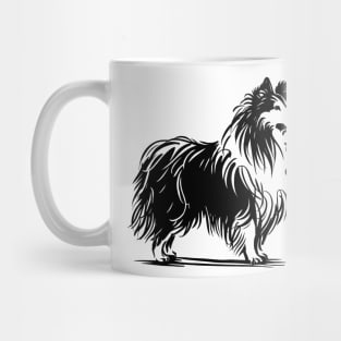 Stick figure sheltie dog in black ink Mug